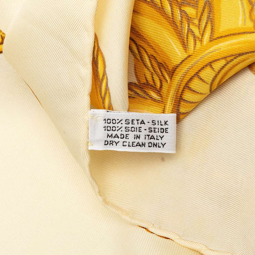 Chanel CC Gold Chain and Sunburst Print Silk Scarf - 3