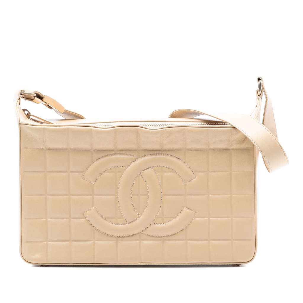 Chanel Medium Lambskin Chocolate Bar Shoulder Bag