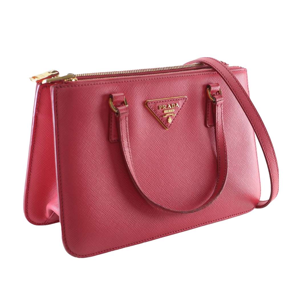 Prada Mini Saffiano Lux Galleria Double Zip Satchel - 2