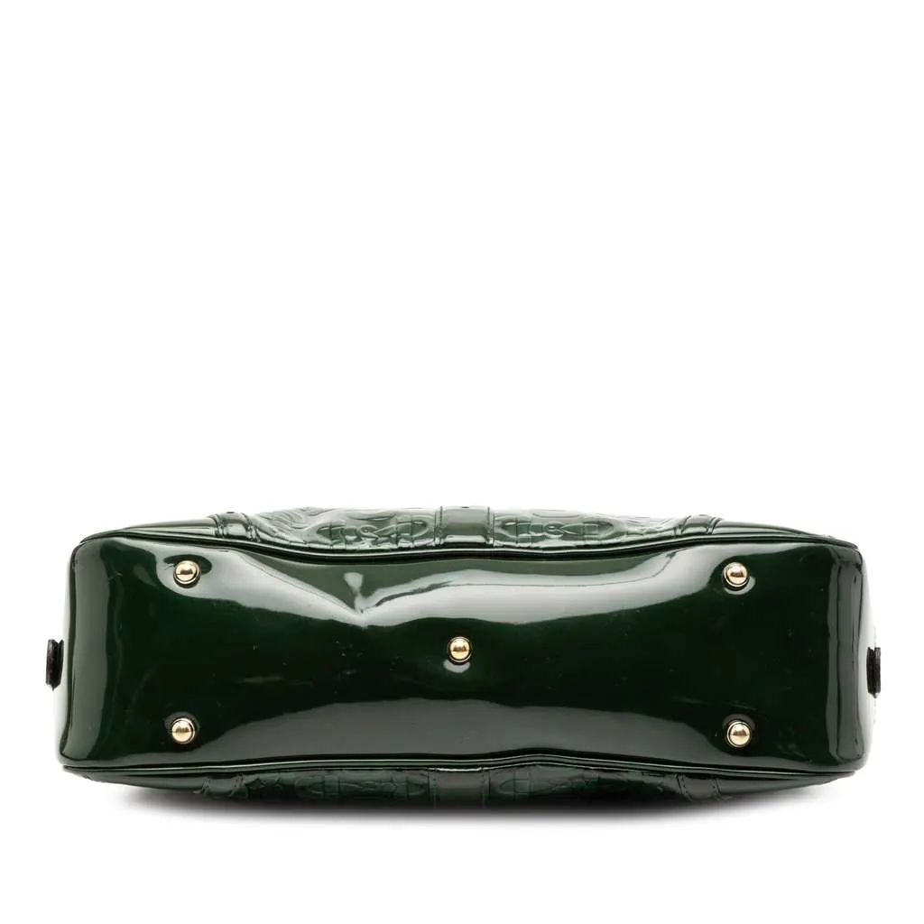 Gucci Patent Horsebit Glam Shoulder Bag Green Leather Good - Inside View