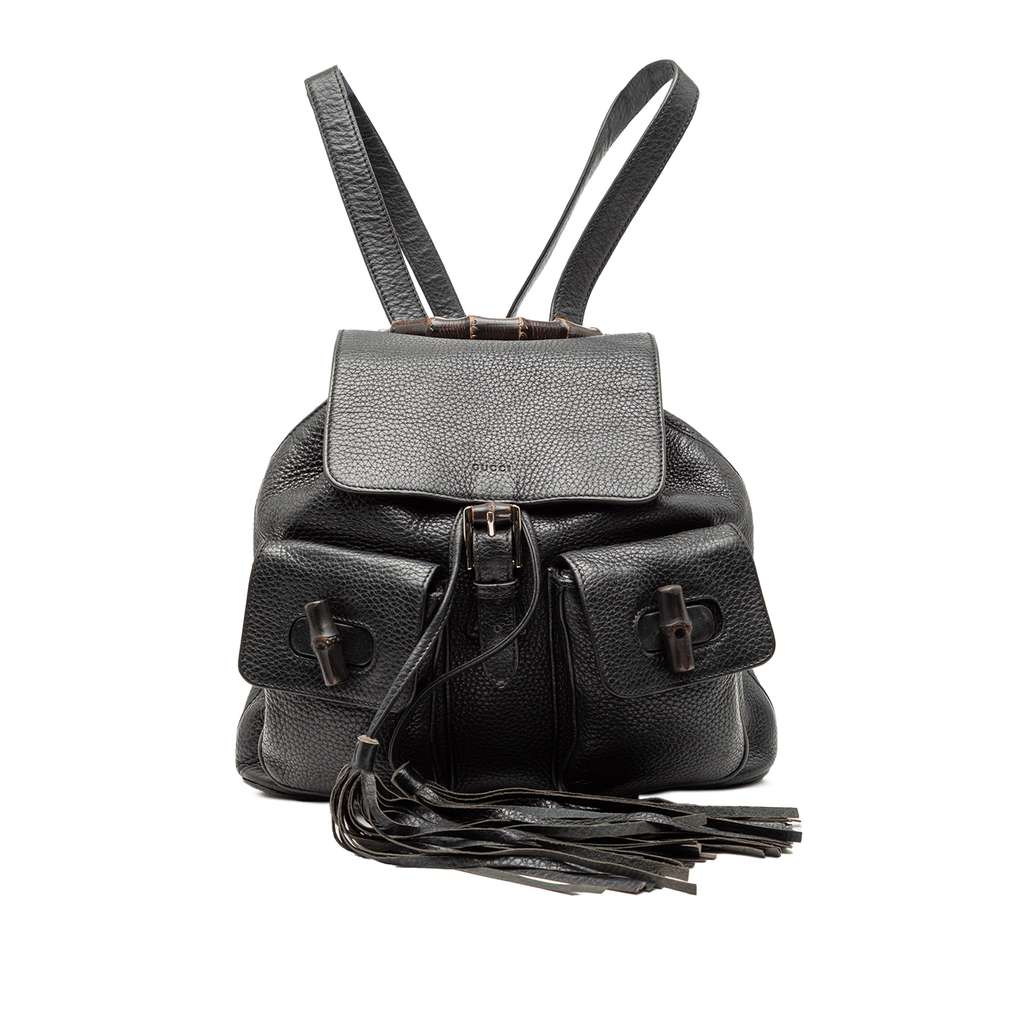 Gucci Leather Bamboo Tassel Backpack