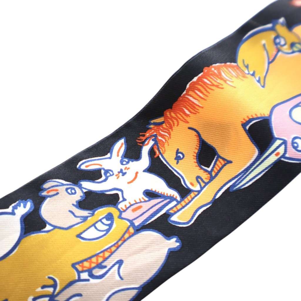 Hermès Mille Et Un Lapins Silk Twilly Scarf - 2