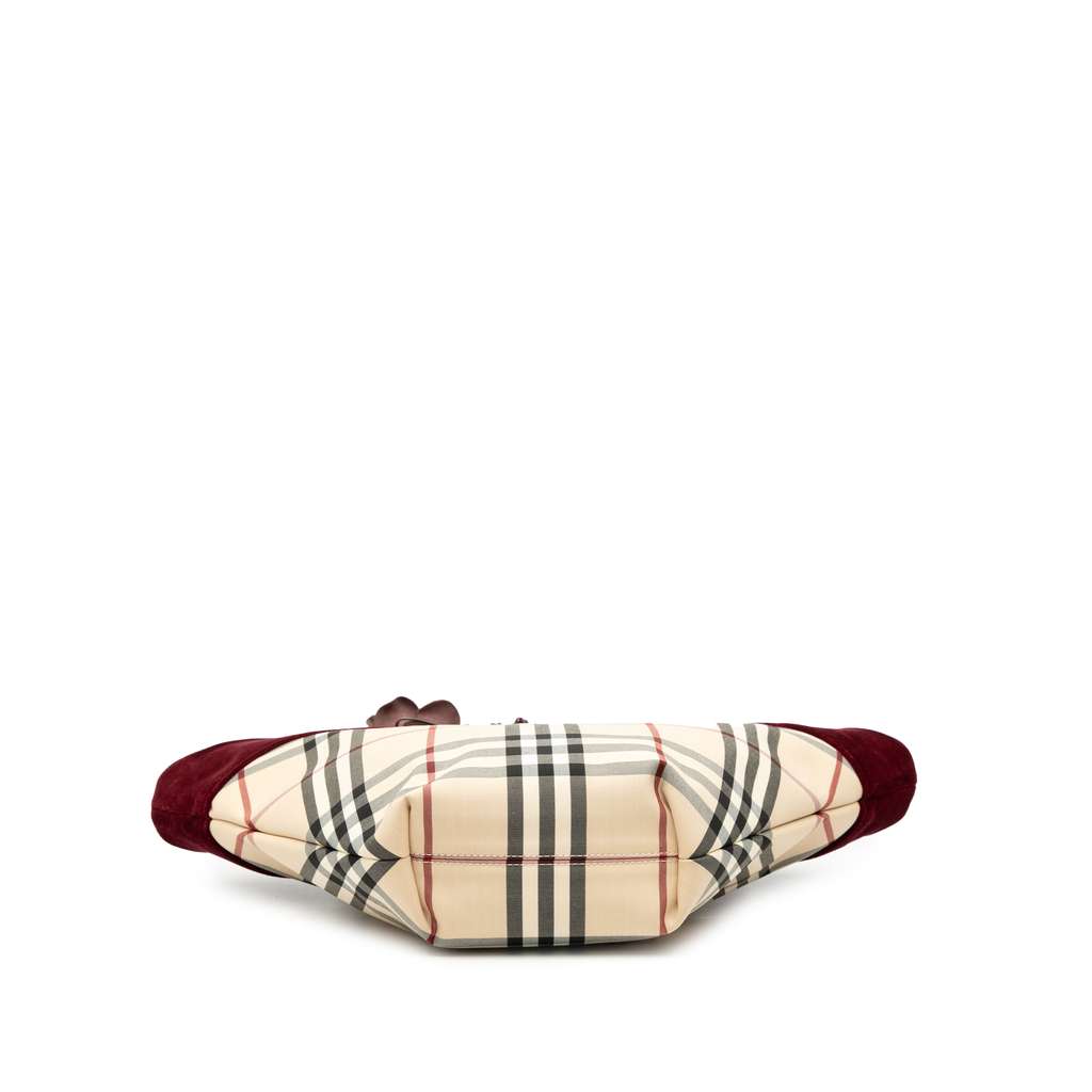 Burberry Velvet Trimmed House Check Canvas Tote - 3