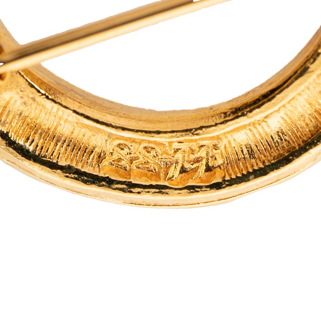 Chanel Gold Plated Rue Cambon Tag Brooch - 3