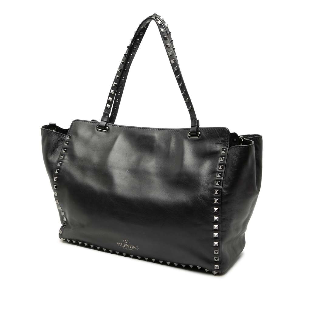 Valentino Medium Leather Rockstud Trapeze Satchel - 2