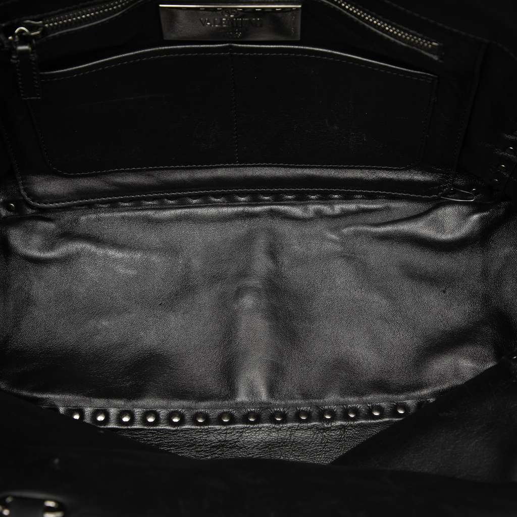 Valentino Medium Leather Rockstud Trapeze Satchel - 4