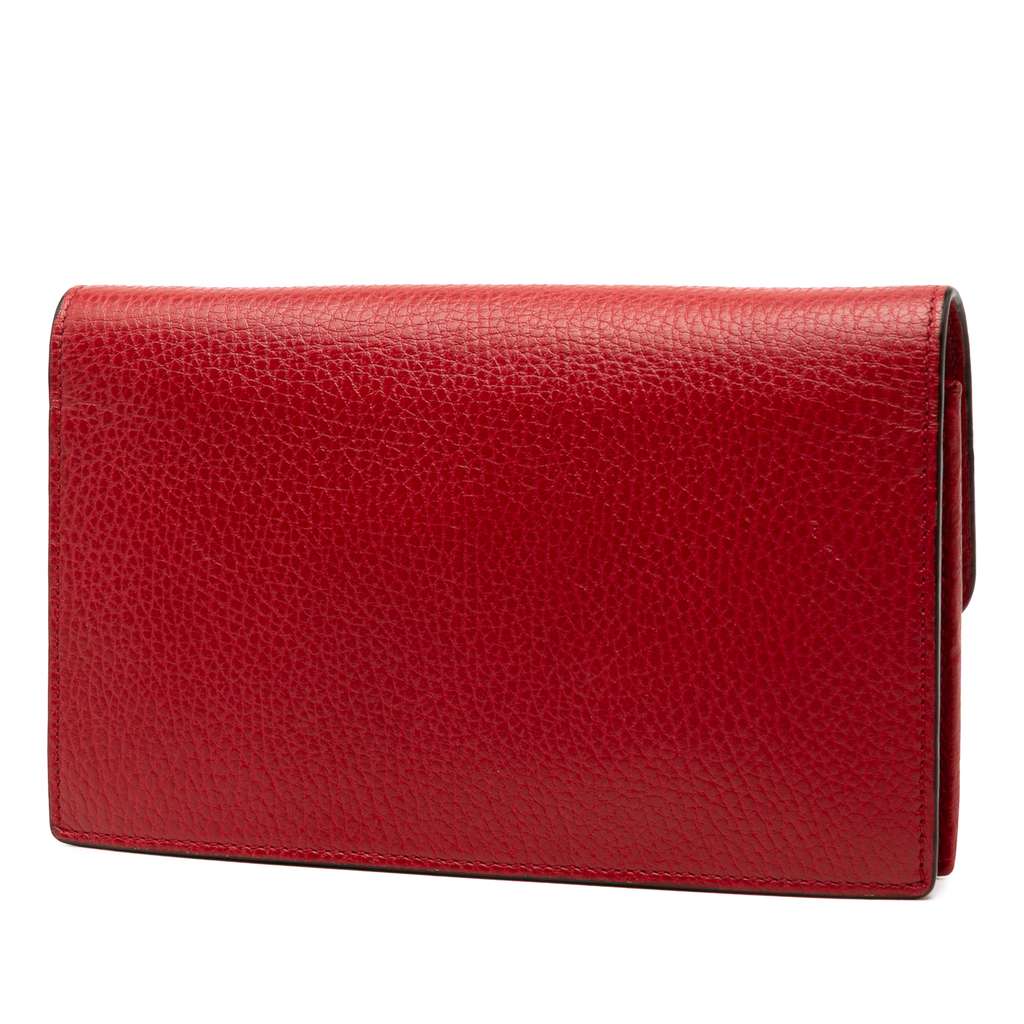 Gucci Leather Interlocking G Dollar Wallet on Chain - 2