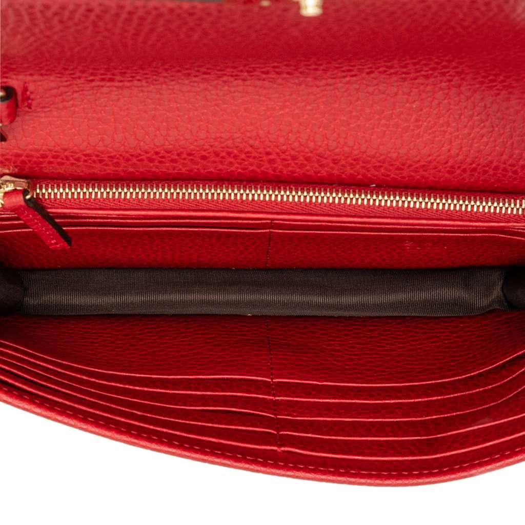 Gucci Leather Interlocking G Dollar Wallet on Chain - 4