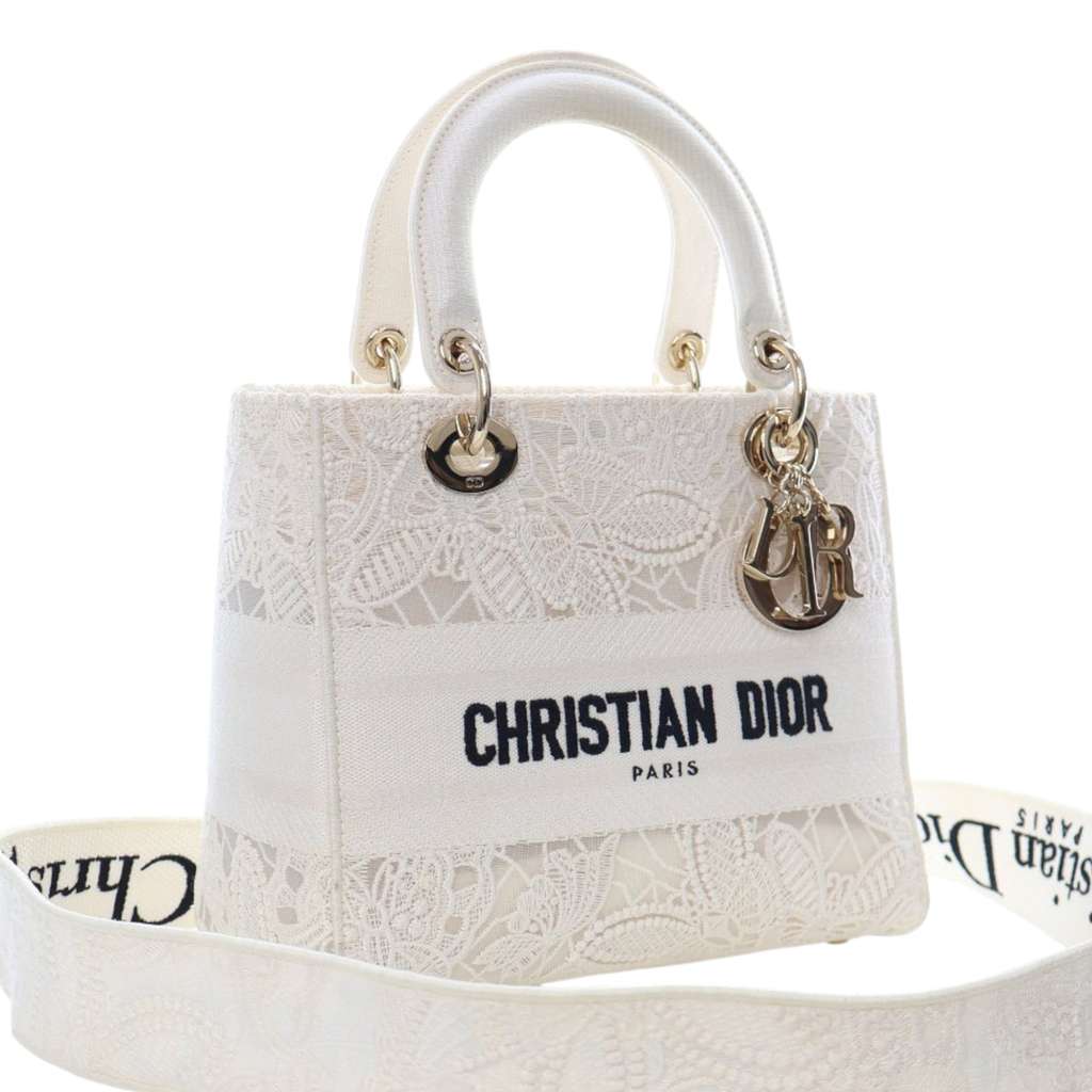 Dior Medium Embroidered Lace 3D Macrame Lady D Lite - 2