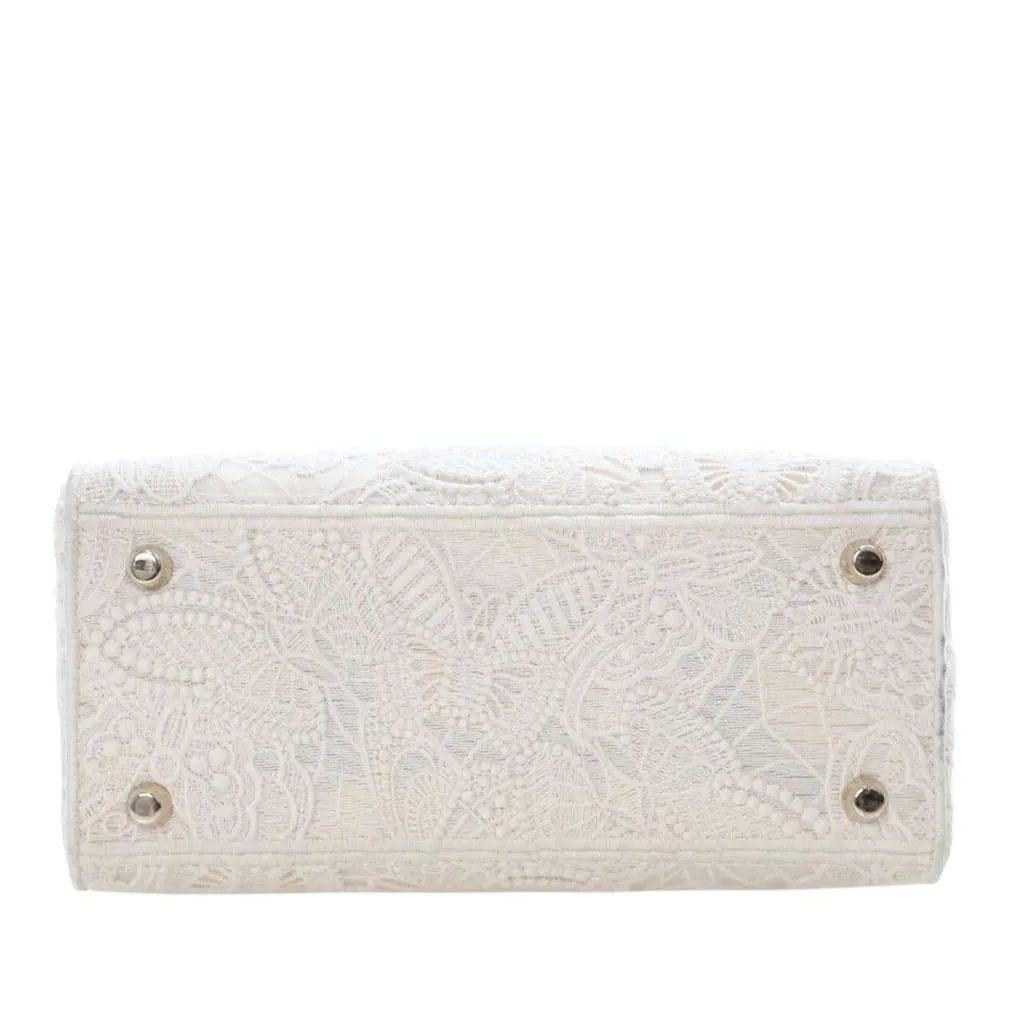 Dior Medium Embroidered Lace 3D Macrame Lady D Lite White Good - Box View