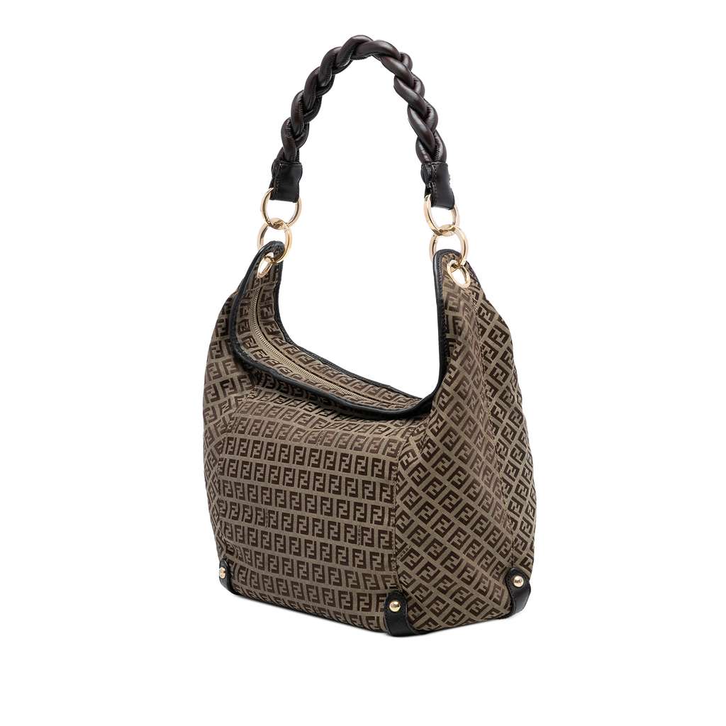 Fendi Zucchino Canvas Braided Hobo - 2