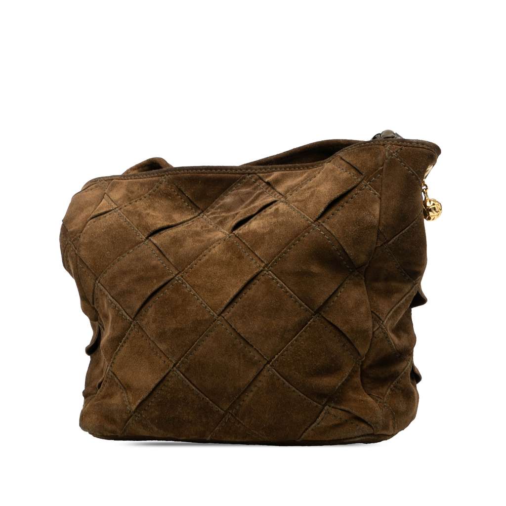 Bottega Veneta Suede Intrecciato Shoulder Bag - 2