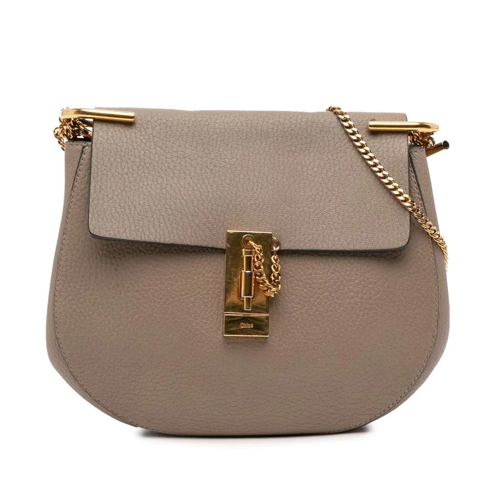 Chloé Small Leather Drew Crossbody Brown Leather Very good - Front View