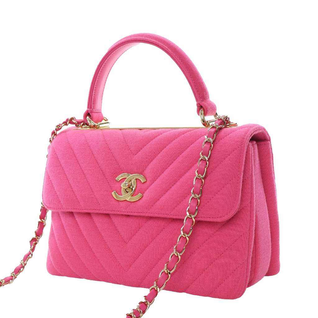 Chanel Small Chevron Jersey Trendy CC Top Handle Flap - 3