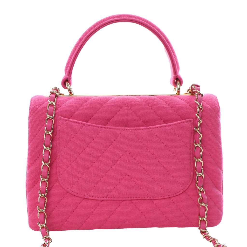 Chanel Small Chevron Jersey Trendy CC Top Handle Flap - 4