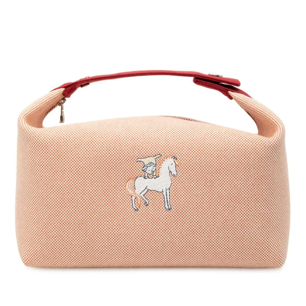 Hermès Large Canvas Bride A Brac Cabriole Case Orange Canvas Very good - Front View