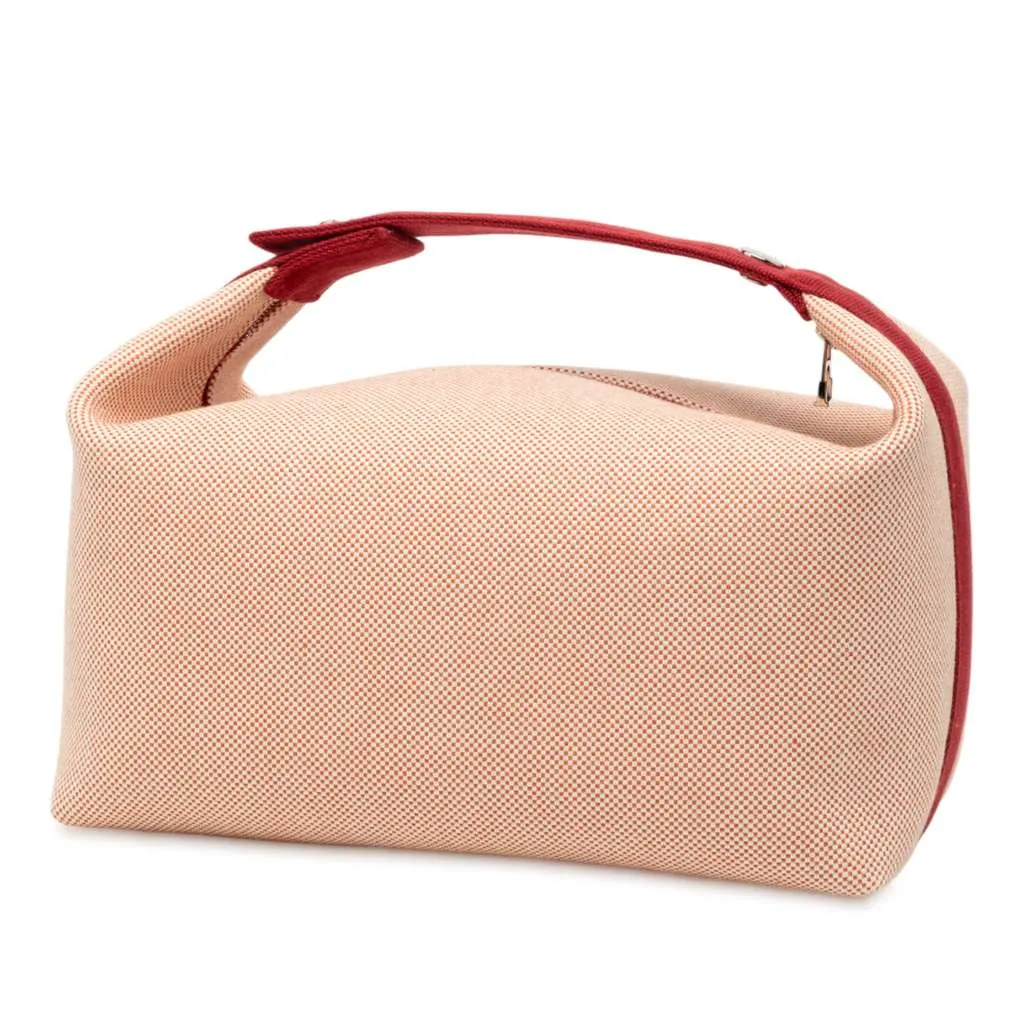 Hermès Large Canvas Bride A Brac Cabriole Case Orange Canvas Very good - Back View
