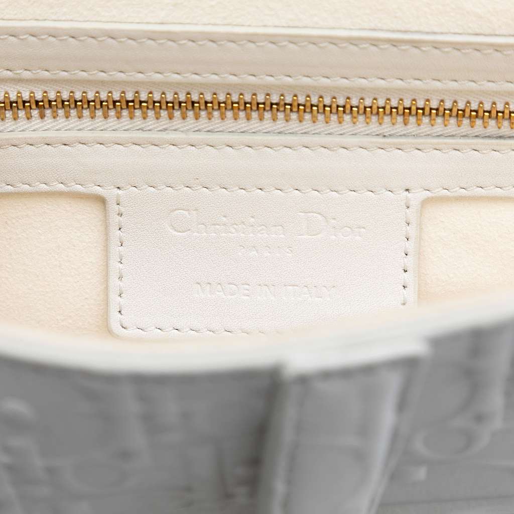 Dior Oblique Embossed Calfskin Saddle Bag - 4