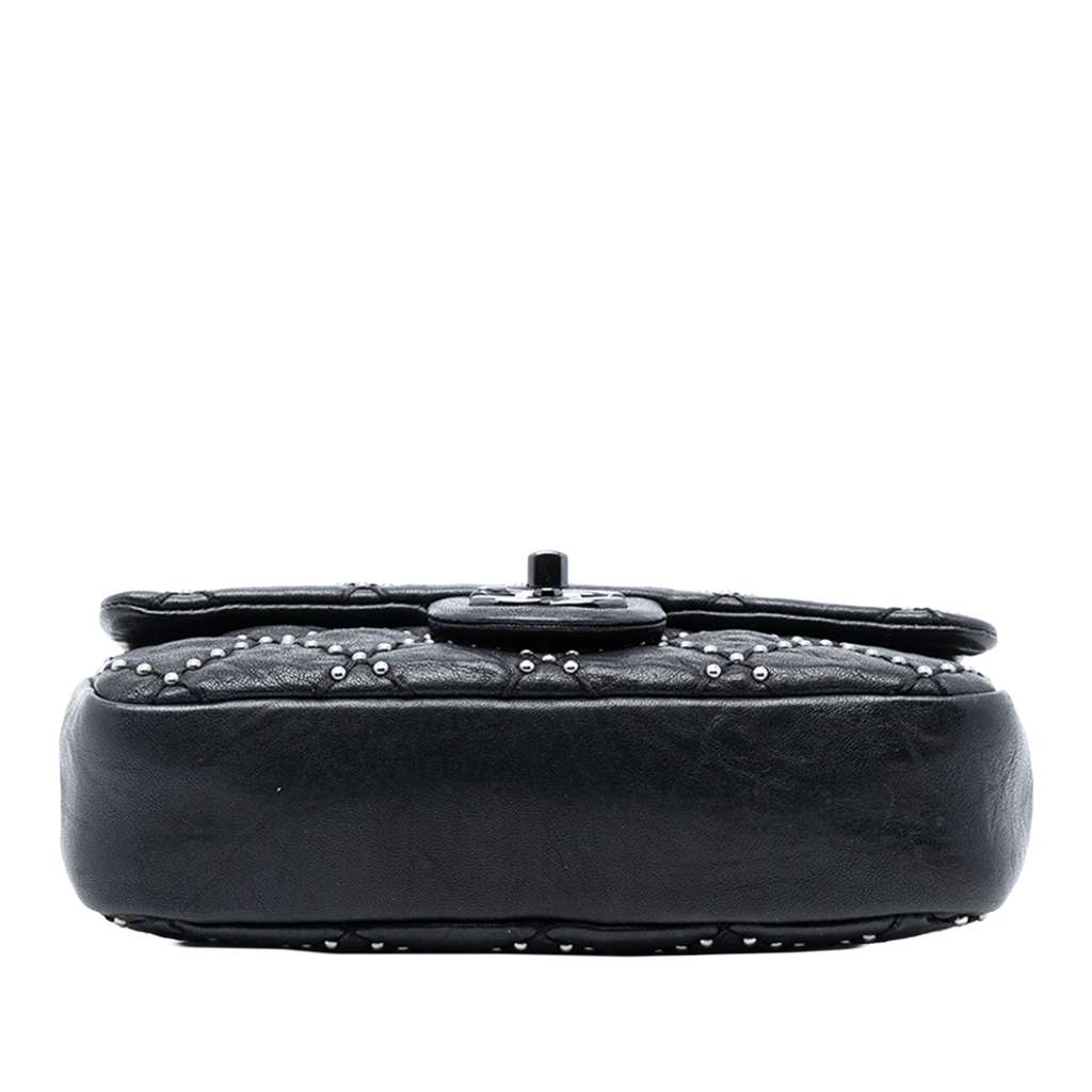 Chanel Small Quilted Distressed Calfskin Studded Metal Beauty Flap - 3