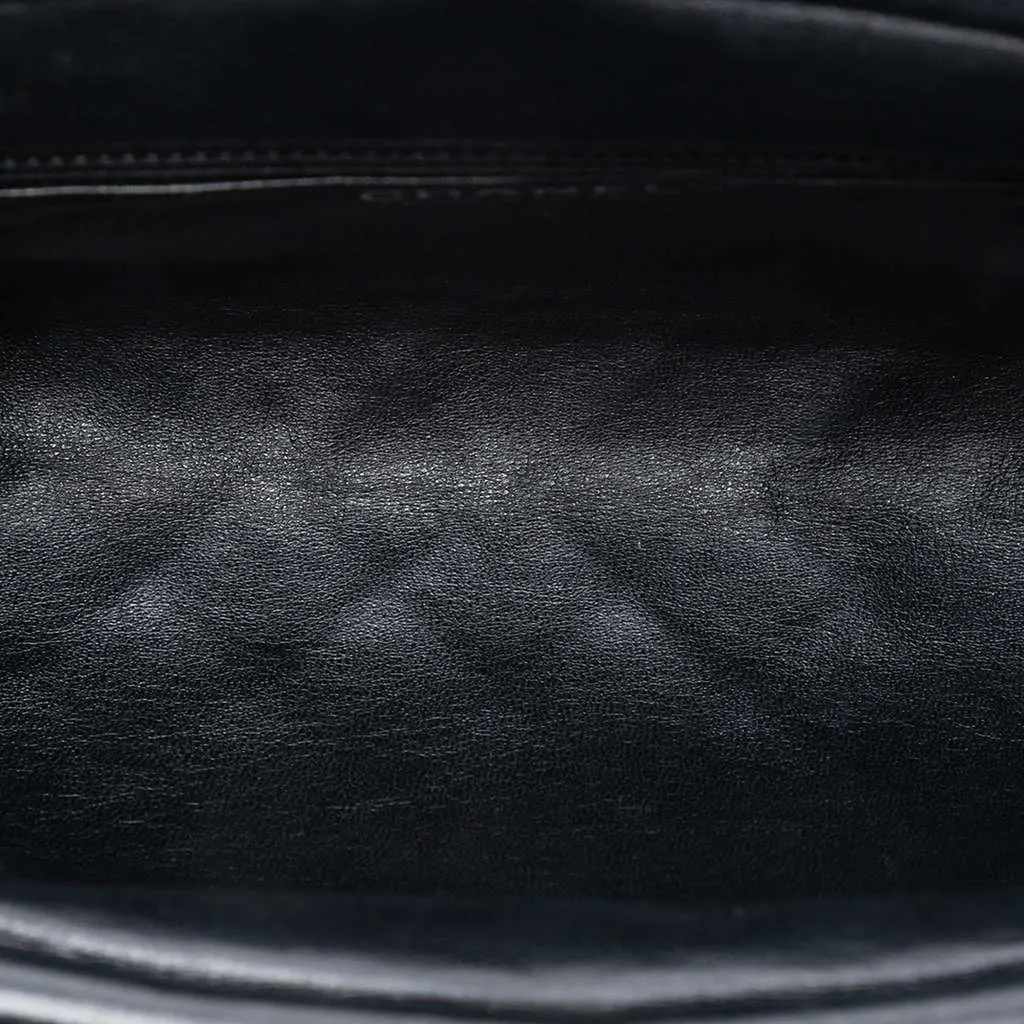 Chanel Quilted Satin Timeless Clutch Black Satin Good - Model View