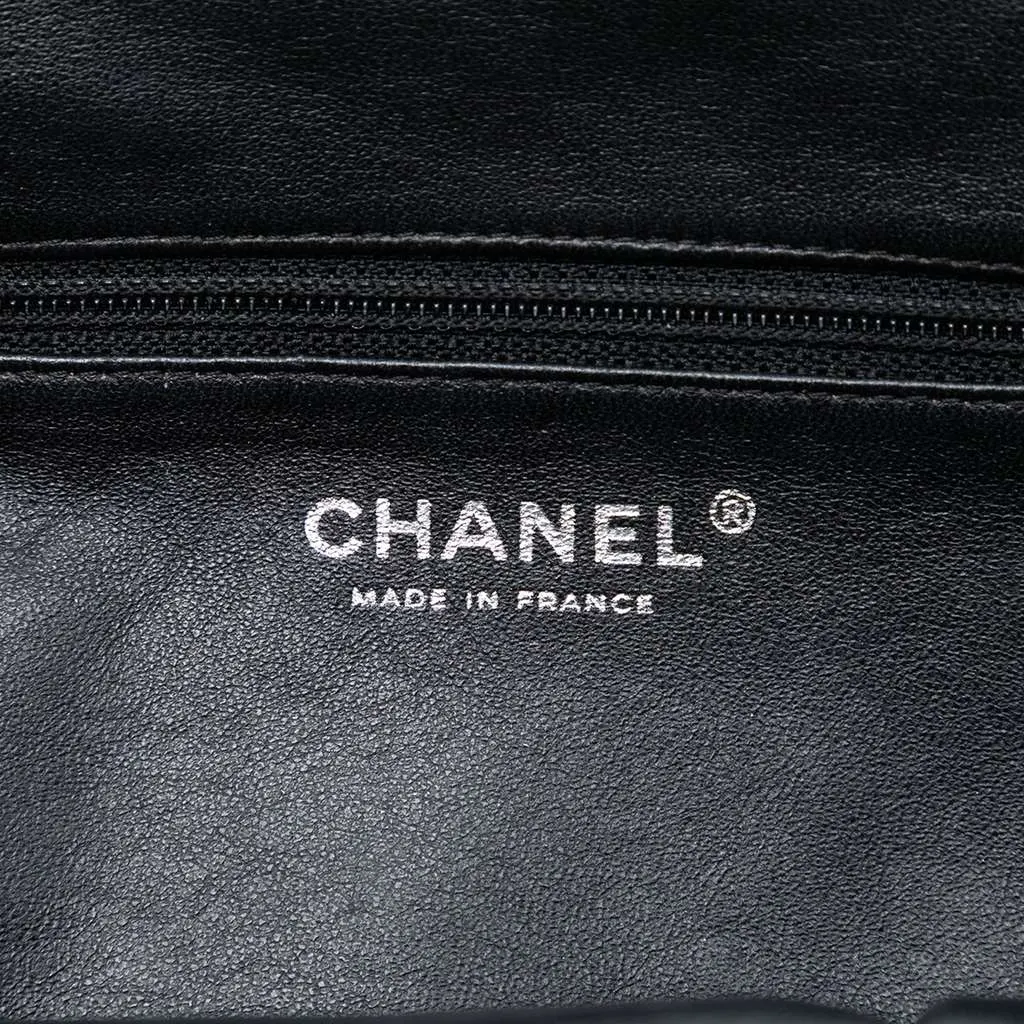 Chanel Quilted Satin Timeless Clutch Black Satin Good - Box View