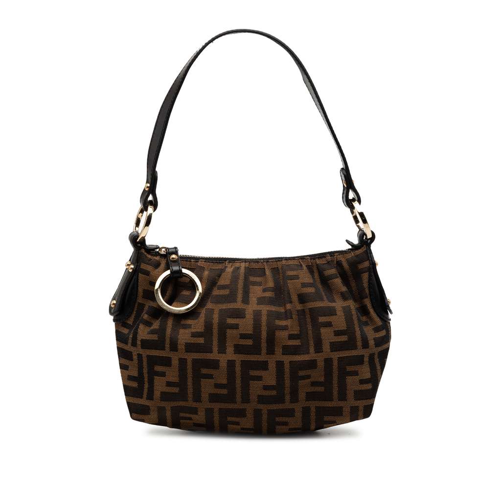 Fendi Zucca Canvas Shoulder Bag