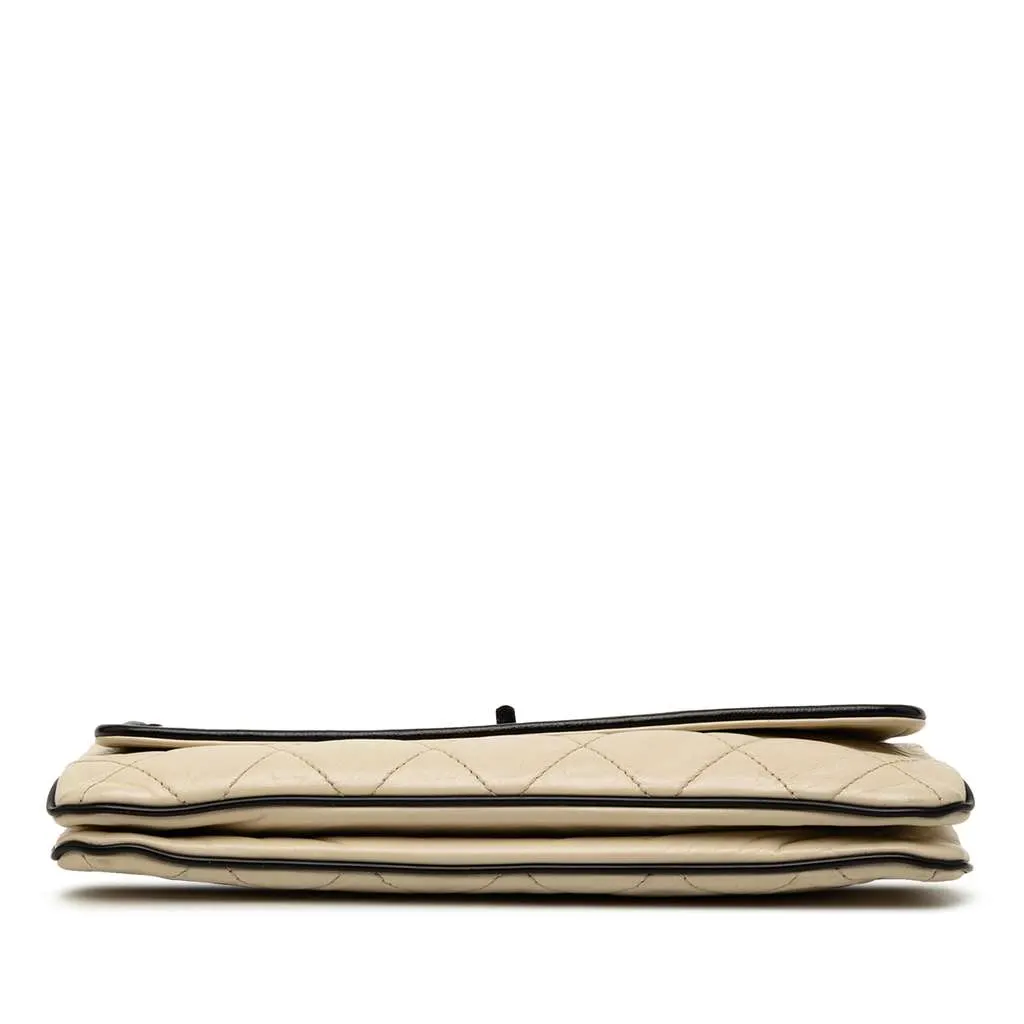 Chanel Reissue 2.55 Quilted Aged Lambskin East/West Flap Brown Leather Very good - Inside View