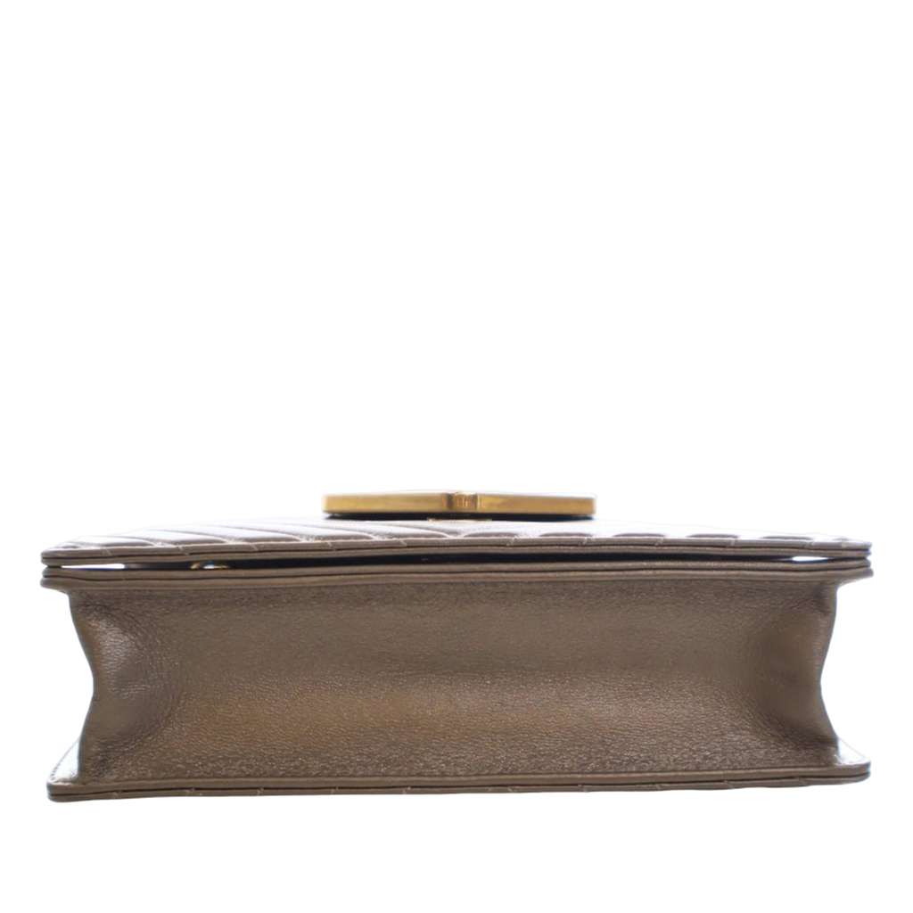 Chanel Mini Chevron Sheepskin Leather Collar and Tie Flap - 5