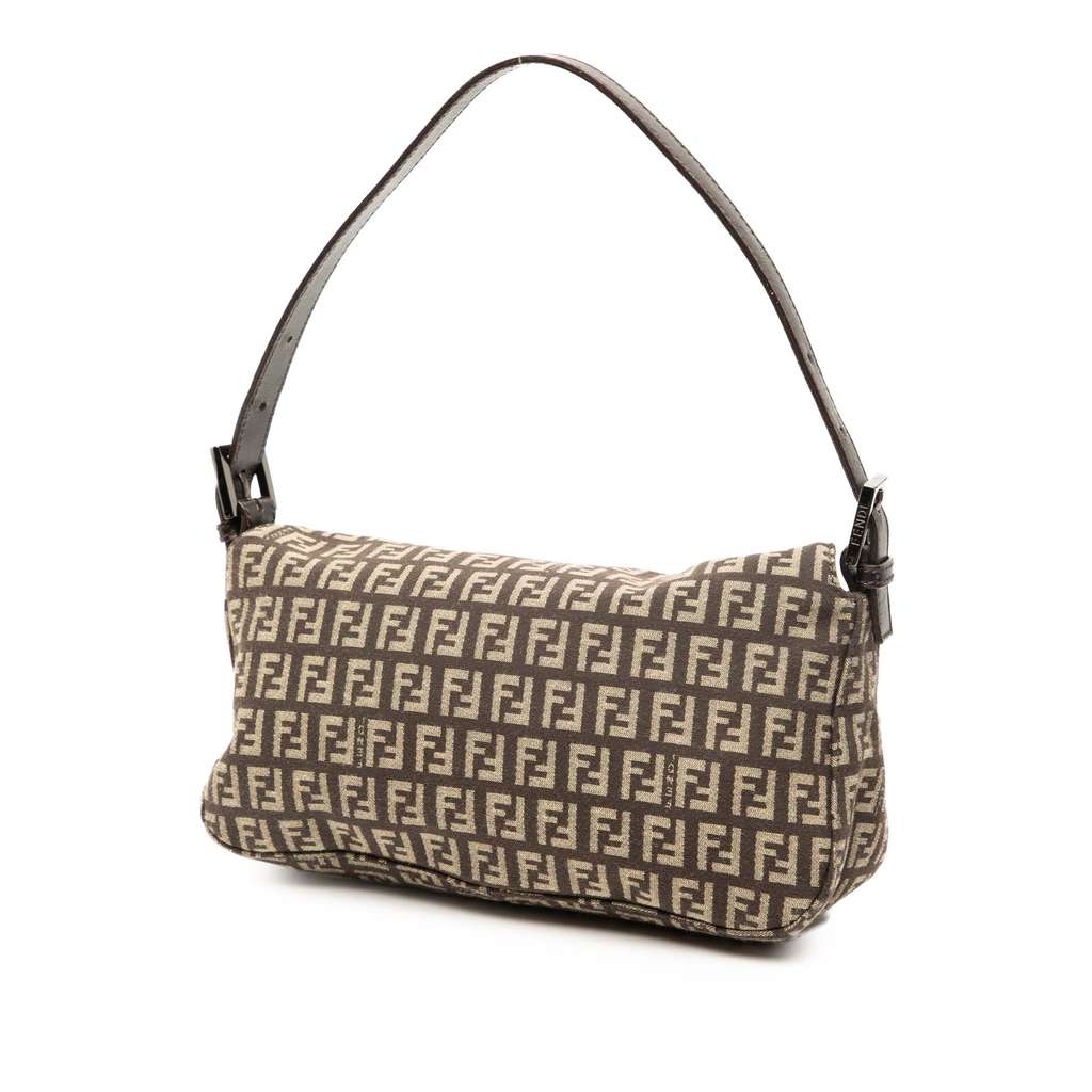 Fendi Zucchino Canvas Double Flap Shoulder Bag - 2