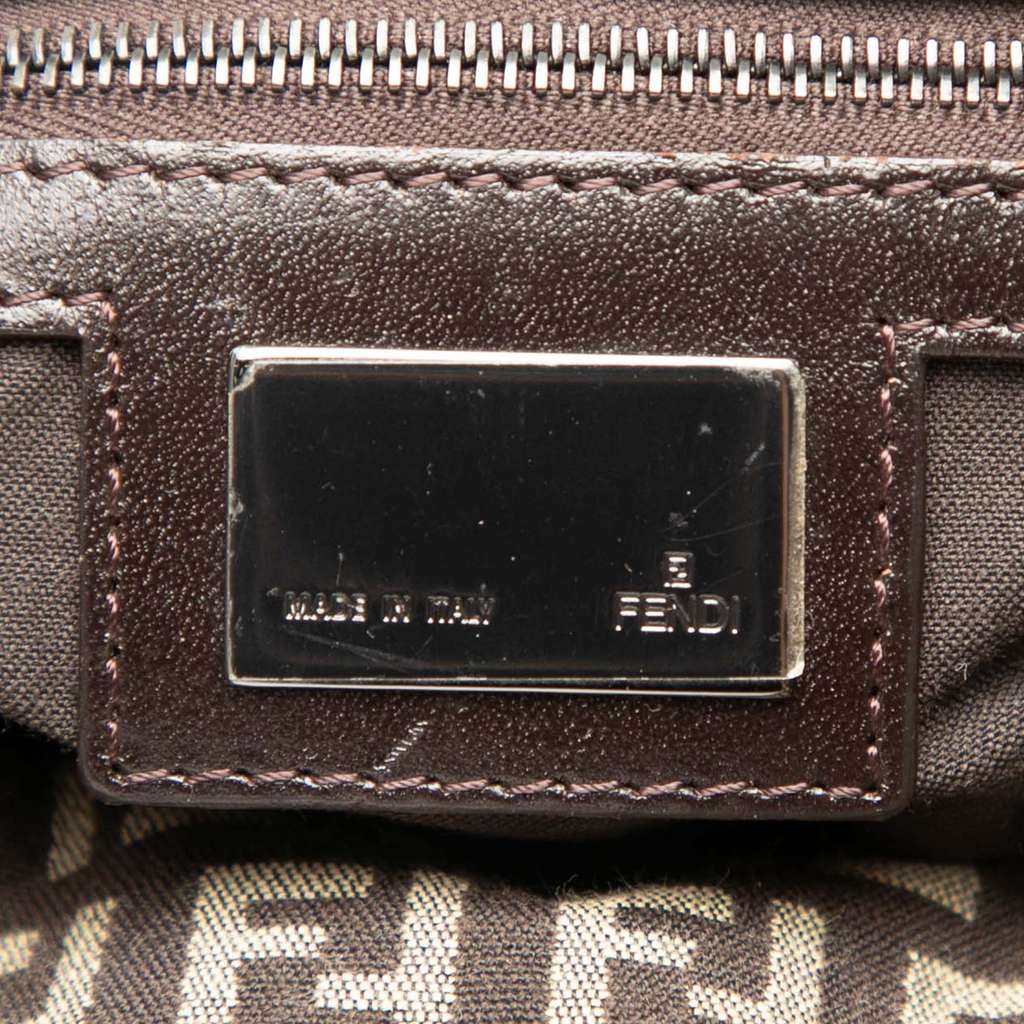 Fendi Zucchino Canvas Double Flap Shoulder Bag - 5