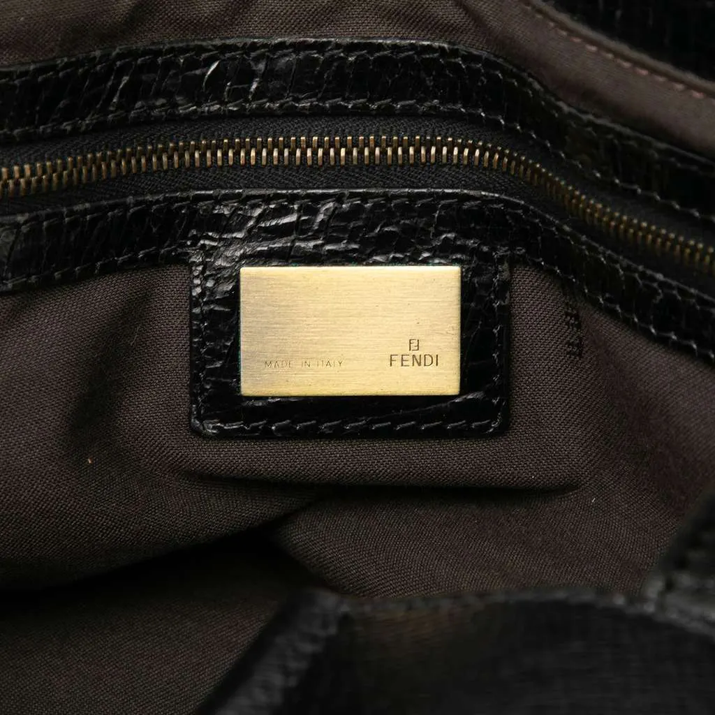 Fendi Leather Etniko Du Jour Handbag Black Leather Very good - Model View