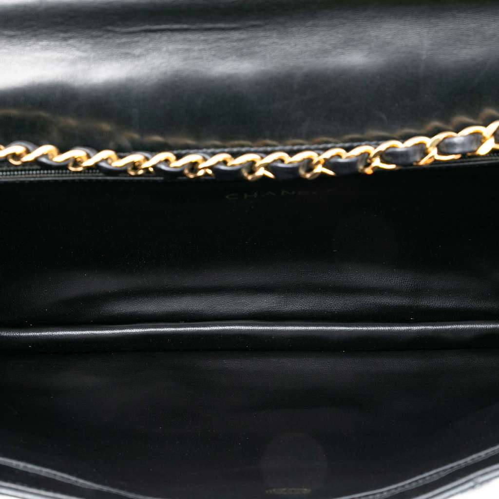 Chanel Maxi XL Quilted Lambskin Clutch with Chain - 4