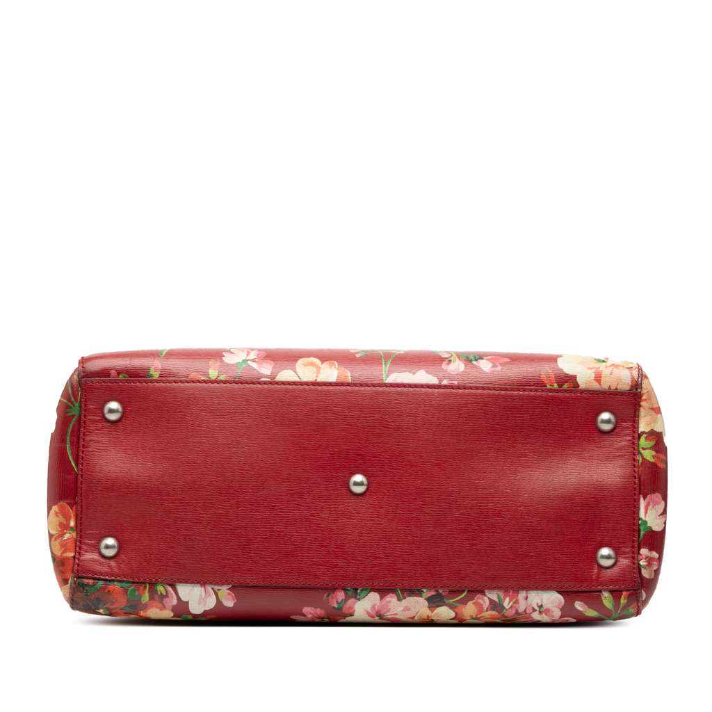 Gucci Medium Calfskin Blooms Bamboo Shopper Satchel - 3