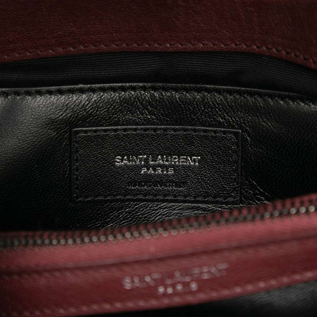 Saint Laurent Medium Quilted Chevron Sheepskin College Satchel - 5