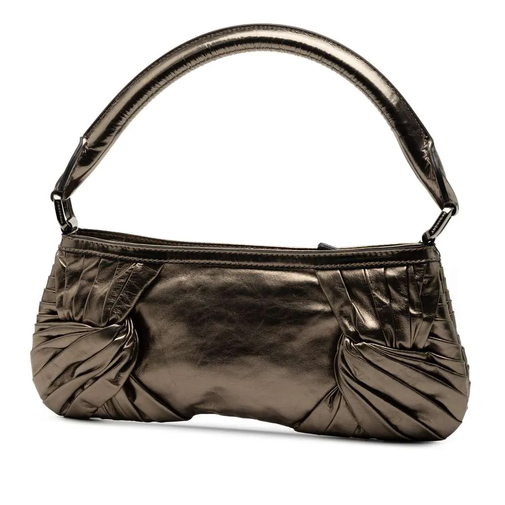 Burberry Metallic Leather Sling Knot Shoulder Bag Brown Leather Good - Back View