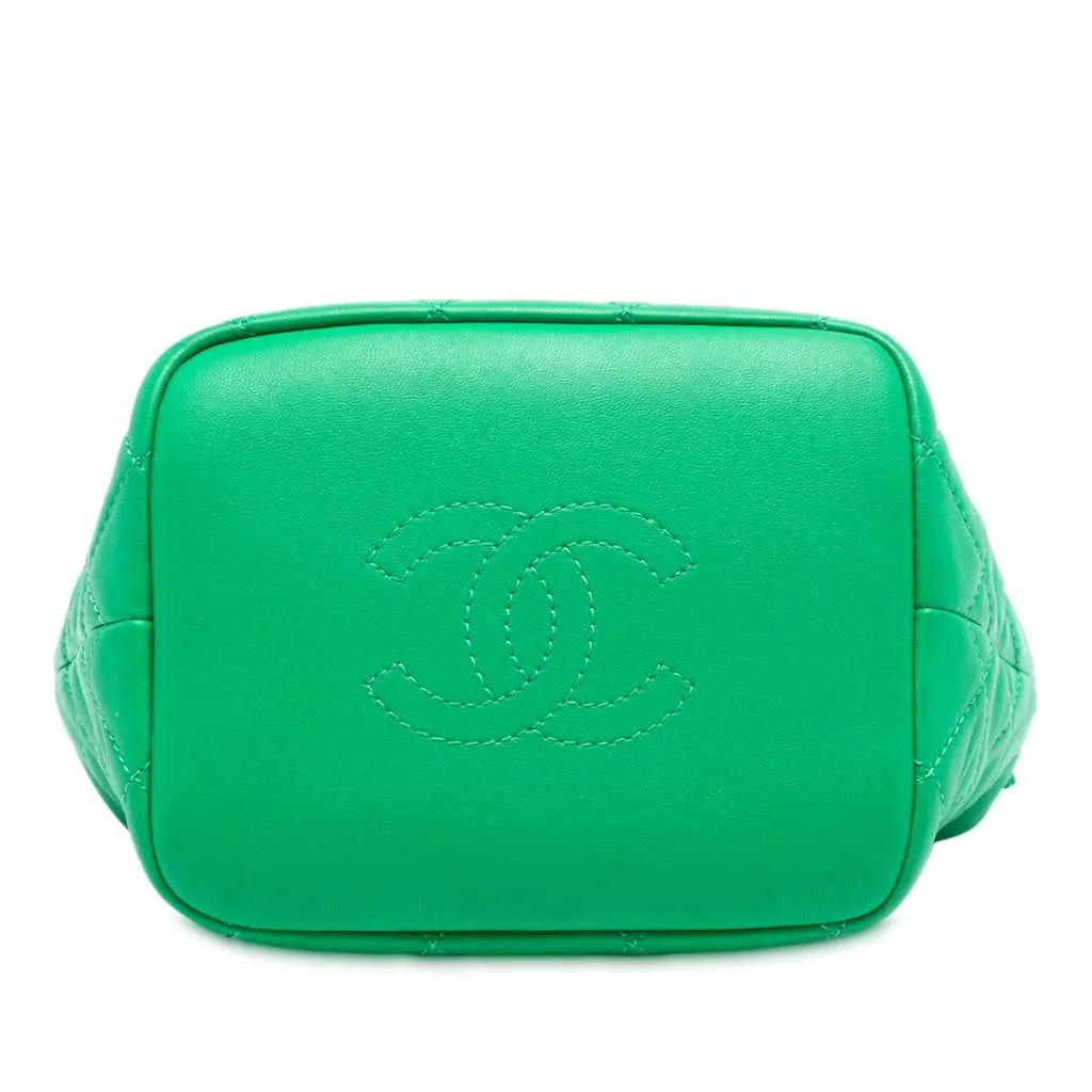 Chanel Small Quilted Lambskin Perfect Meeting Hobo Green Leather Very good - Inside View