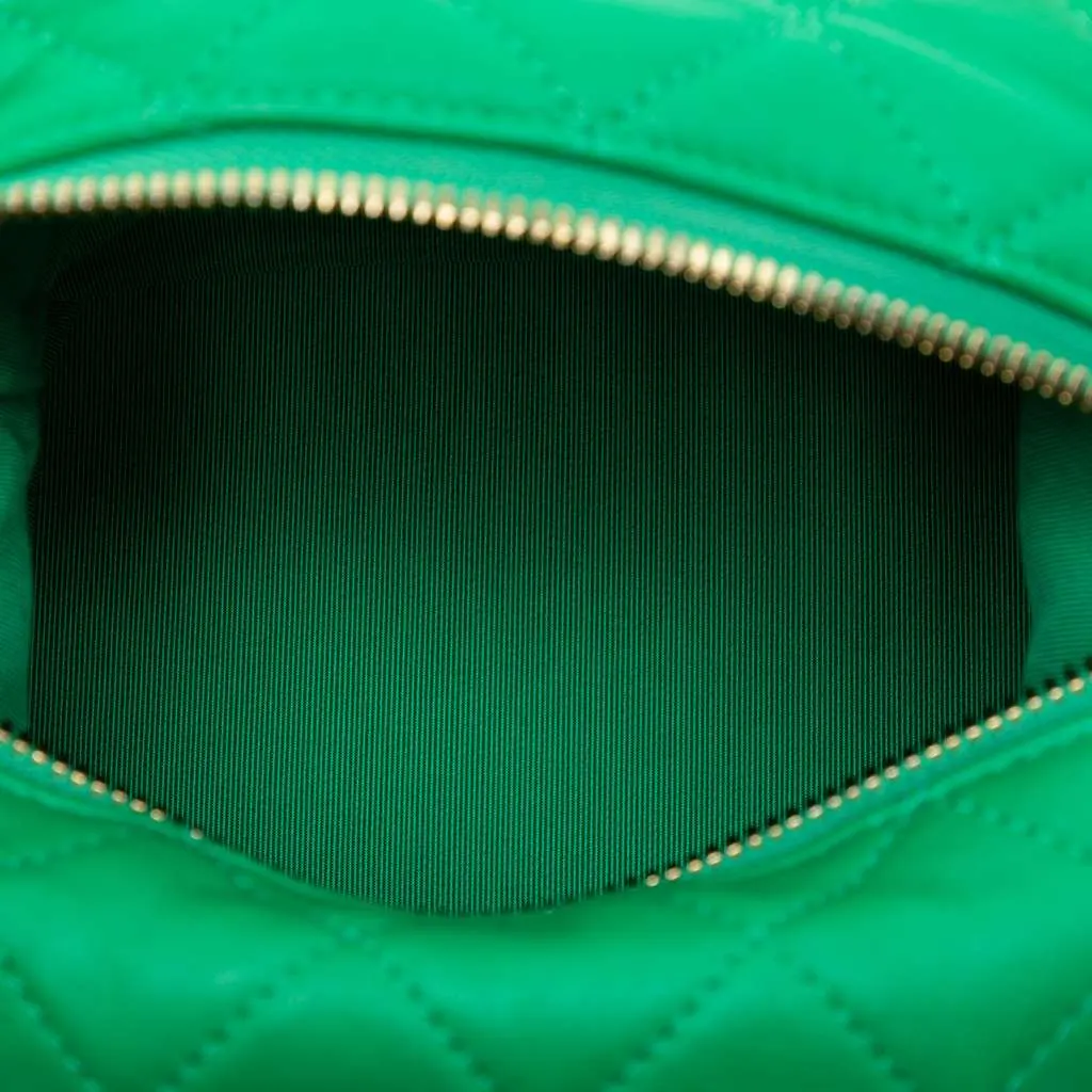 Chanel Small Quilted Lambskin Perfect Meeting Hobo Green Leather Very good - Model View
