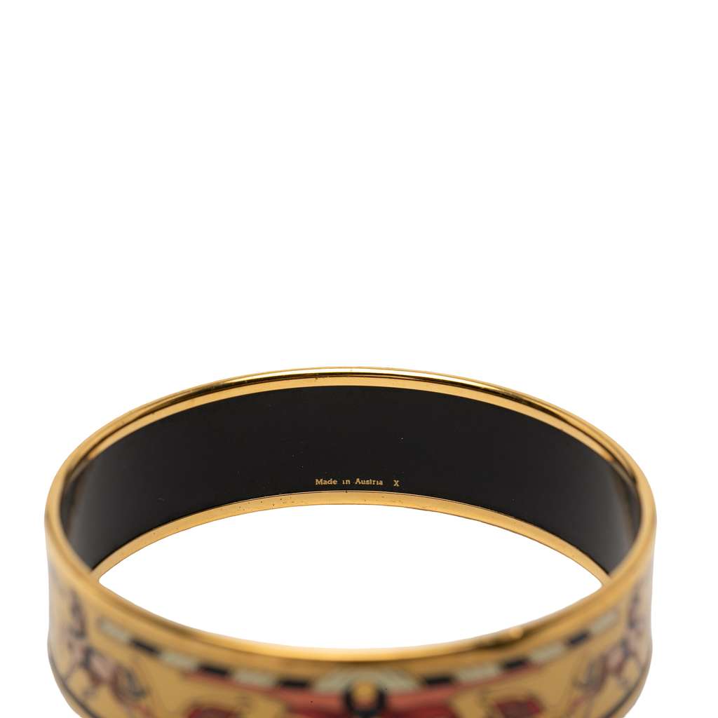 Hermès Wide Enamel Horse Carriage Bangle 65 - 4
