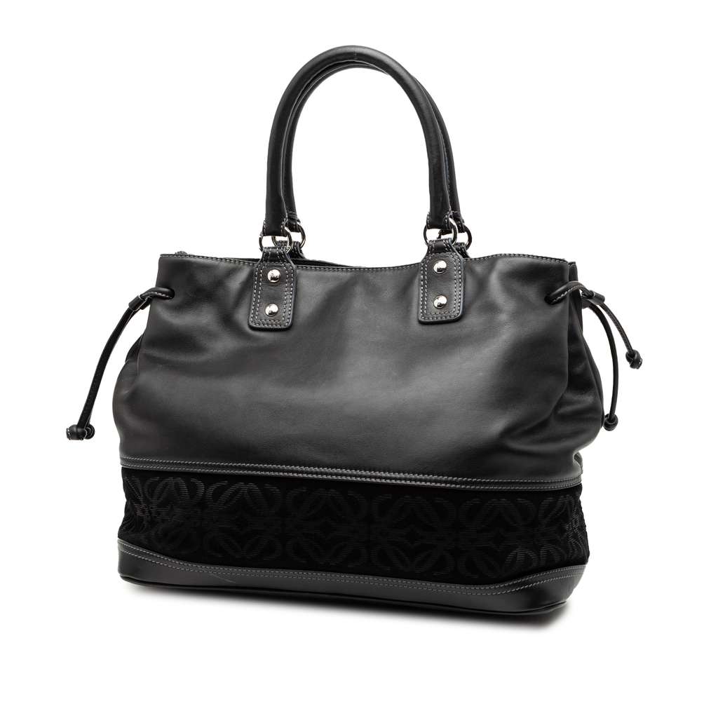 Loewe Calfskin and Suede Anagram Pocket Tote - 2