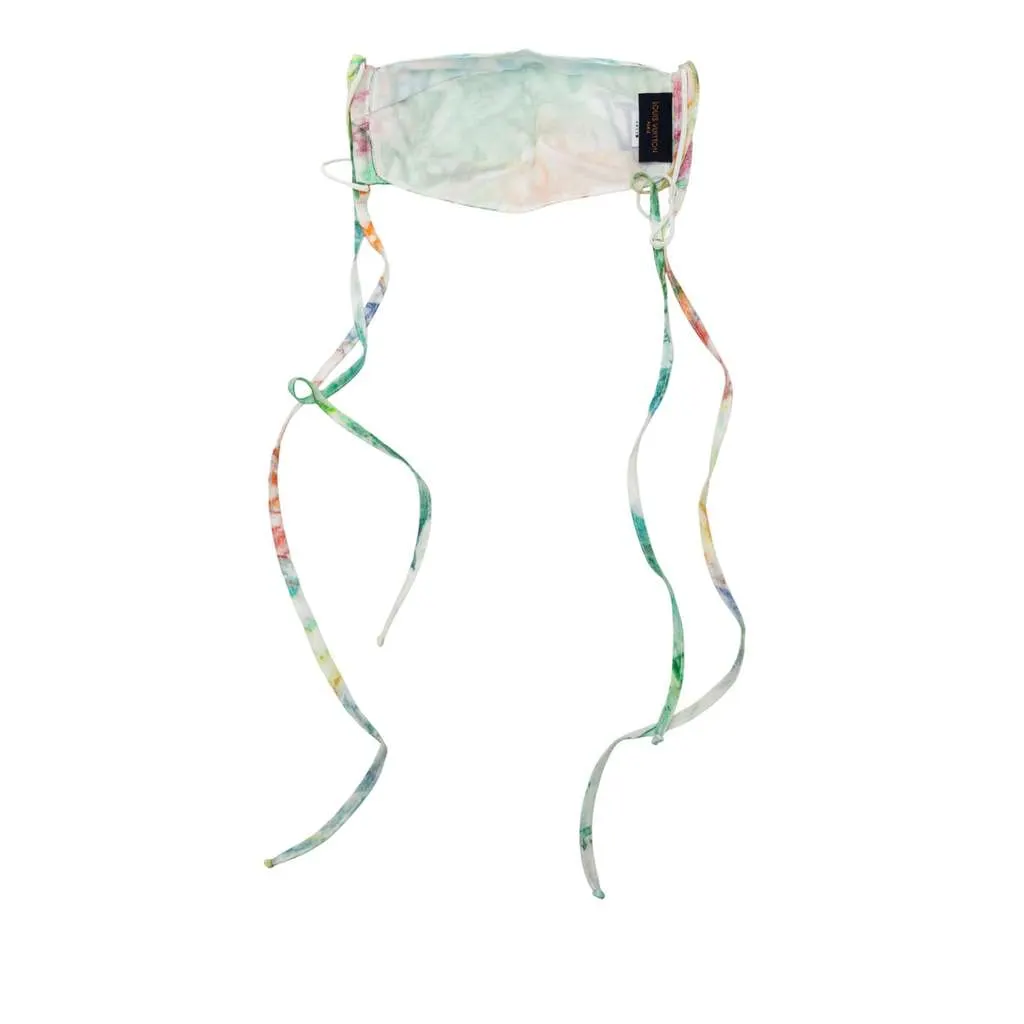 Louis Vuitton Virgil Abloh Monogram Watercolor Bandana and Mask Set White Cotton Never worn - Inside View