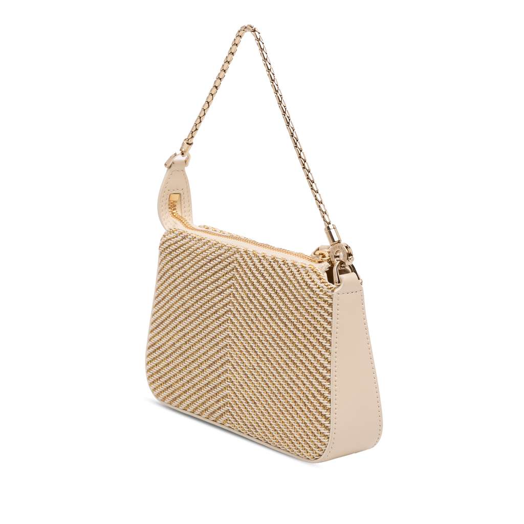 Bvlgari Chevron Cotton and Leather Serpenti Forever Chain Handbag - 2