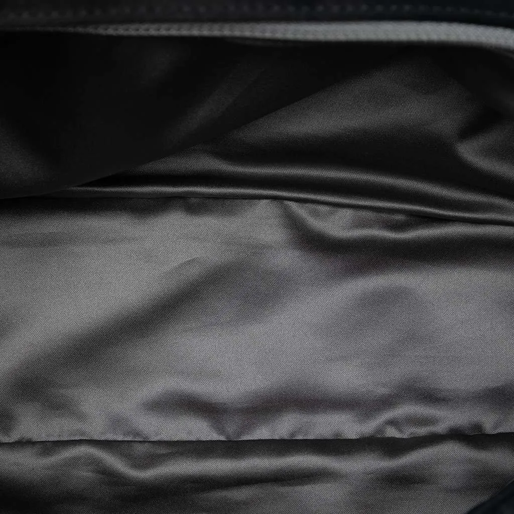 Chanel Extra Large CC Quilted Satin Single Flap Black Satin Very good - Model View