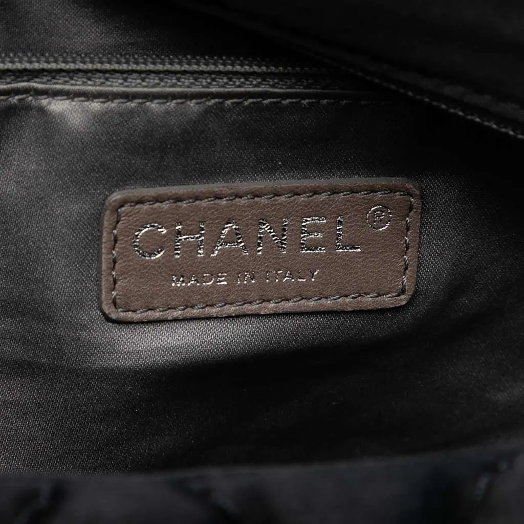 Chanel Extra Large CC Quilted Satin Single Flap Black Satin Very good - Box View