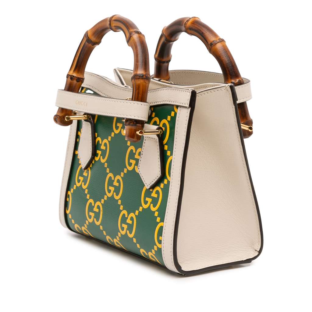 Gucci Mini Leather Bamboo GG Diana Satchel - 2