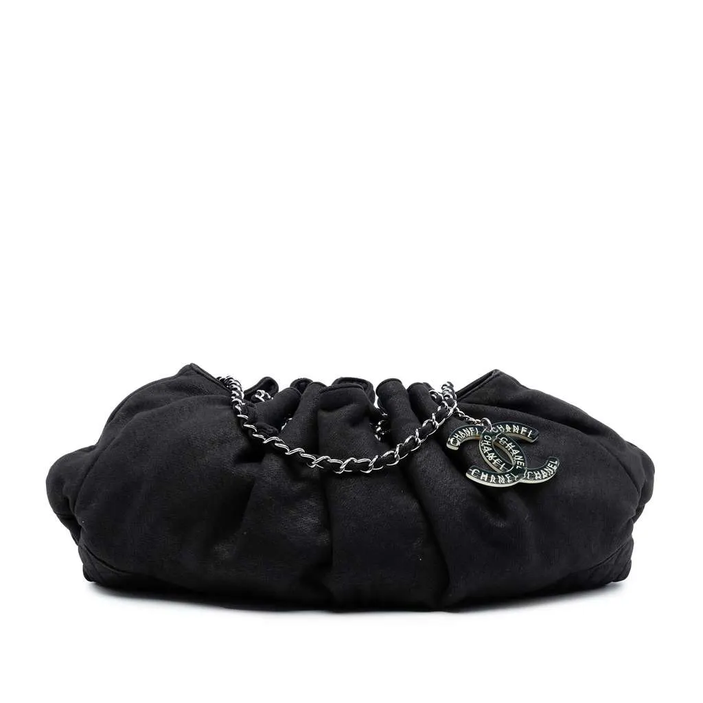 Chanel Jersey Melrose Cabas Black Cotton Very good - Front View