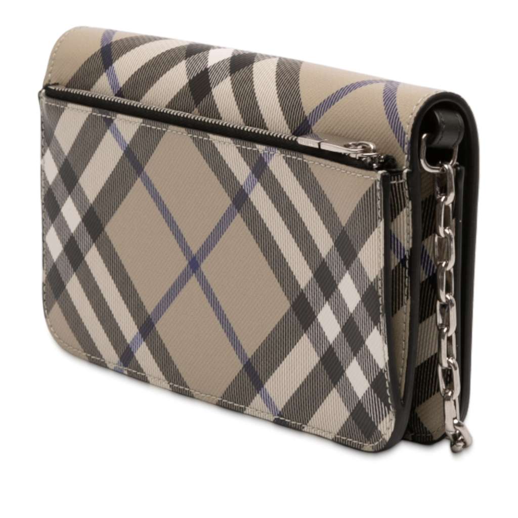 Burberry Nova Check Coated Canvas Wallet on Chain - 2