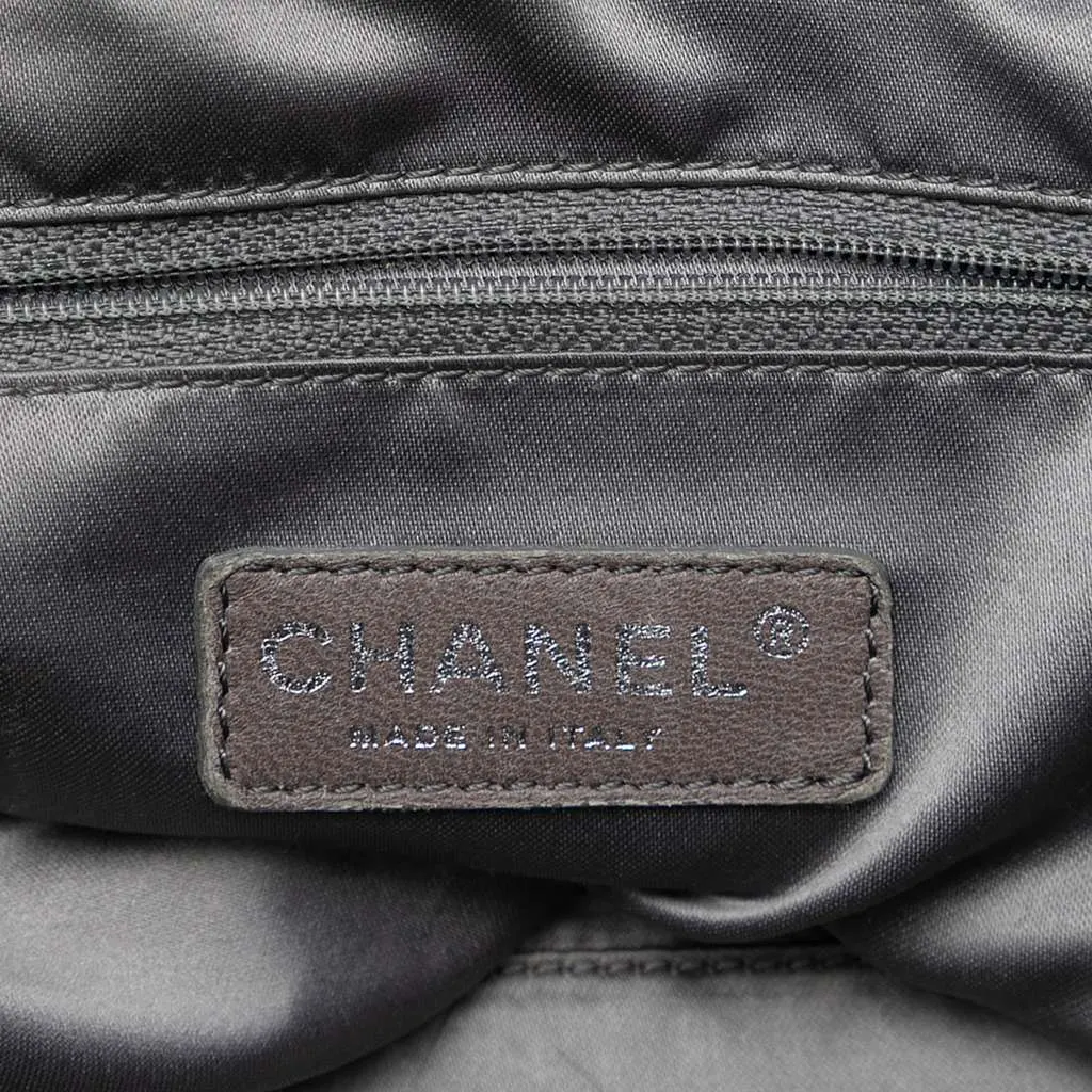 Chanel Calfskin Modern Chain Rhodoid East West Tote Black Leather Good - Box View