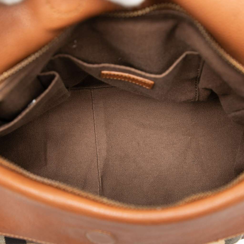 Burberry Leather Trimmed House Check Canvas Handbag - 4