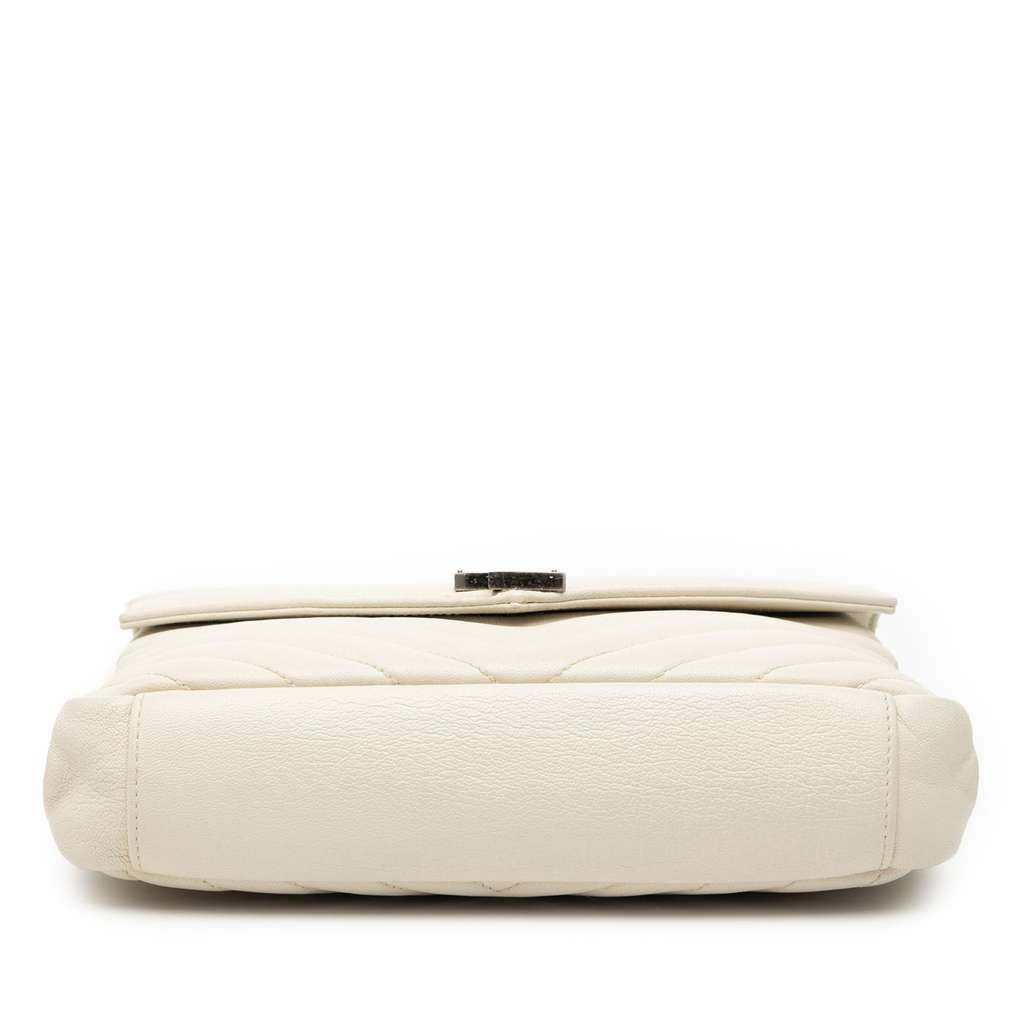 Saint Laurent Medium Chevron Sheepskin Monogram College Satchel - 3