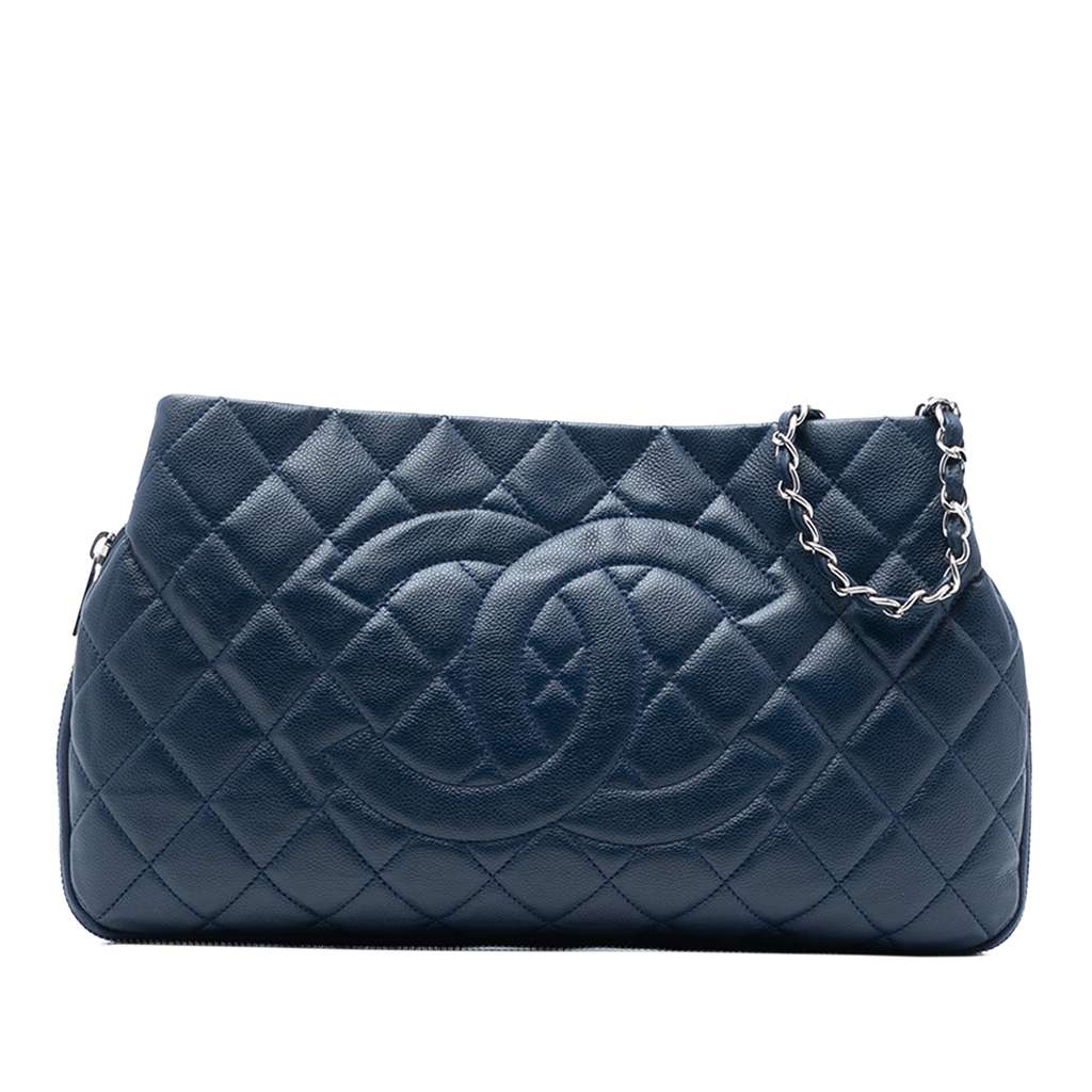 Chanel CC Quilted Caviar Expandable Tote
